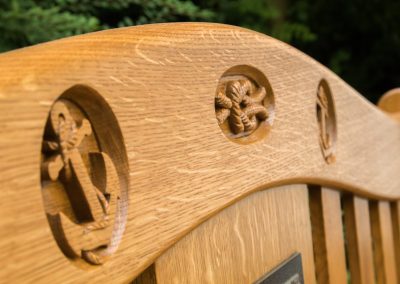 Oak Bench with deep carvings
